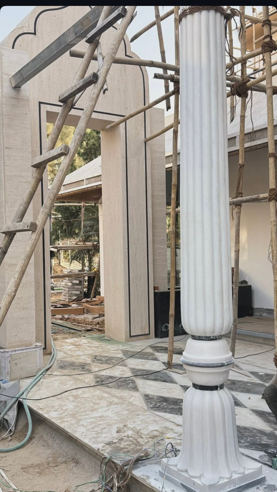White Marble Column & Cladding